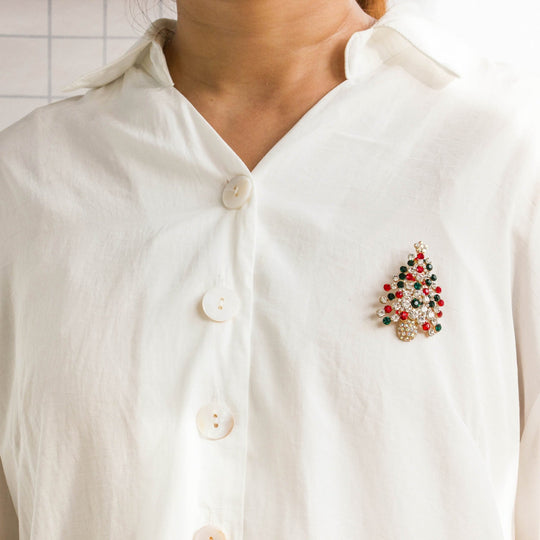 Christmas Tree Brooch - Philip Jones Jewellery