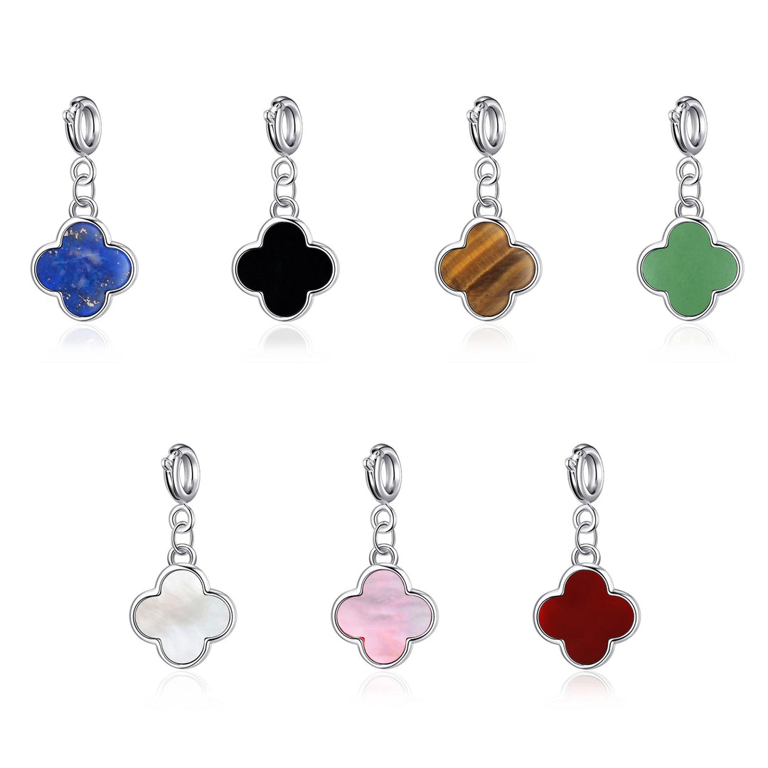 Clip On Gemstone Clover Charms - Philip Jones Jewellery