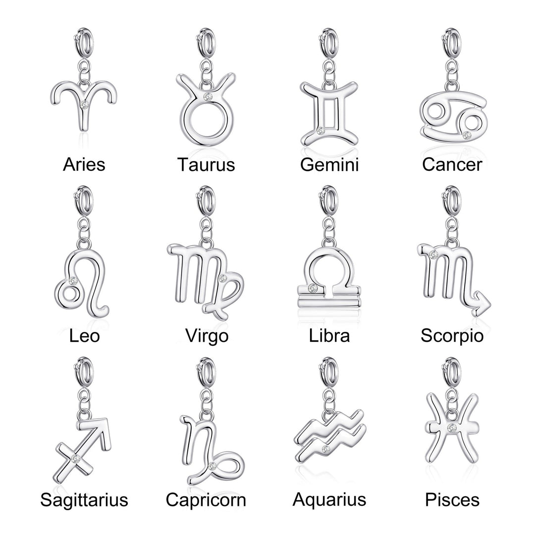 Clip On Star Sign Zodiac Charms Created with Zircondia® Crystals - Philip Jones Jewellery