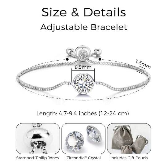 Crystal Bracelet Created with Zircondia® Crystals - Philip Jones Jewellery