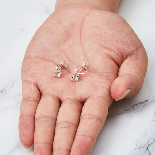 Crystal Clip On Earrings Created with Zircondia® Crystals - Philip Jones Jewellery