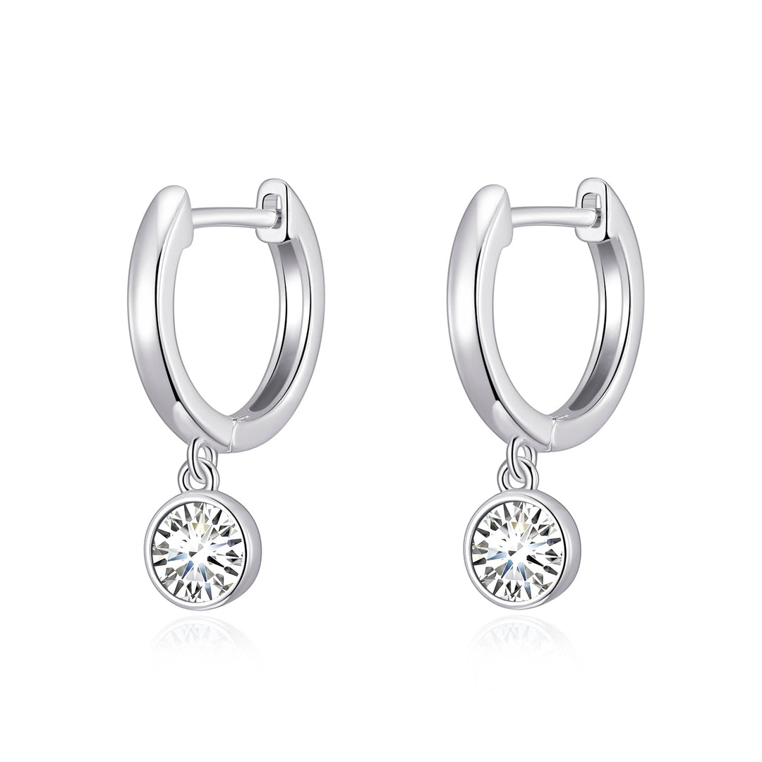Crystal Hoop Earrings Created with Zircondia® Crystals - Philip Jones Jewellery