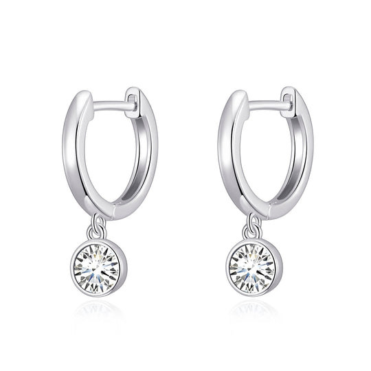 Crystal Hoop Earrings Created with Zircondia® Crystals - Philip Jones Jewellery