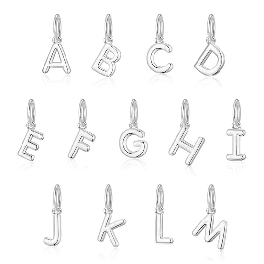 Customisable December (Blue Topaz) Birthstone Necklace with Choice of Initial Charms (A - Z) - Philip Jones Jewellery