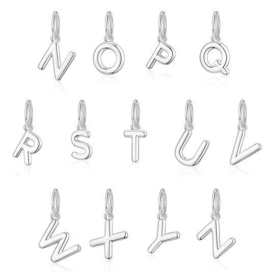 Customisable December (Blue Topaz) Birthstone Necklace with Choice of Initial Charms (A - Z) - Philip Jones Jewellery