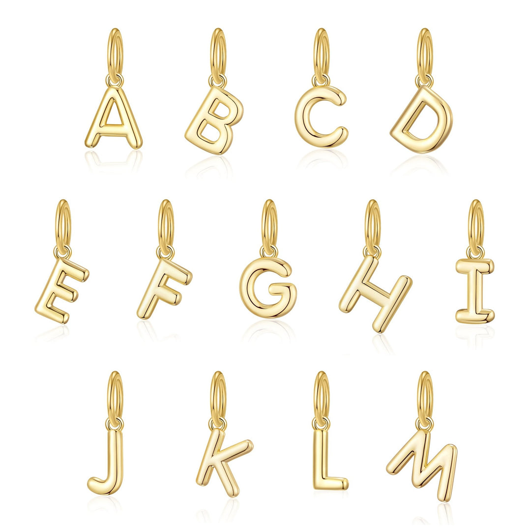 Customisable Gold Plated December (Blue Topaz) Birthstone Necklace with Choice of Initial Charms (A - Z) - Philip Jones Jewellery