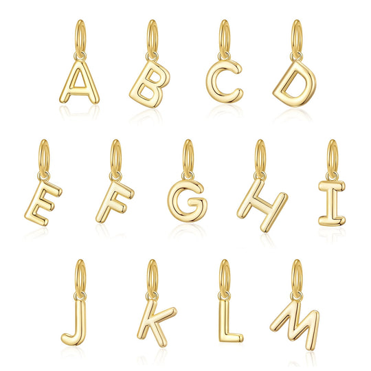 Customisable Gold Plated December (Blue Topaz) Birthstone Necklace with Choice of Initial Charms (A - Z) - Philip Jones Jewellery