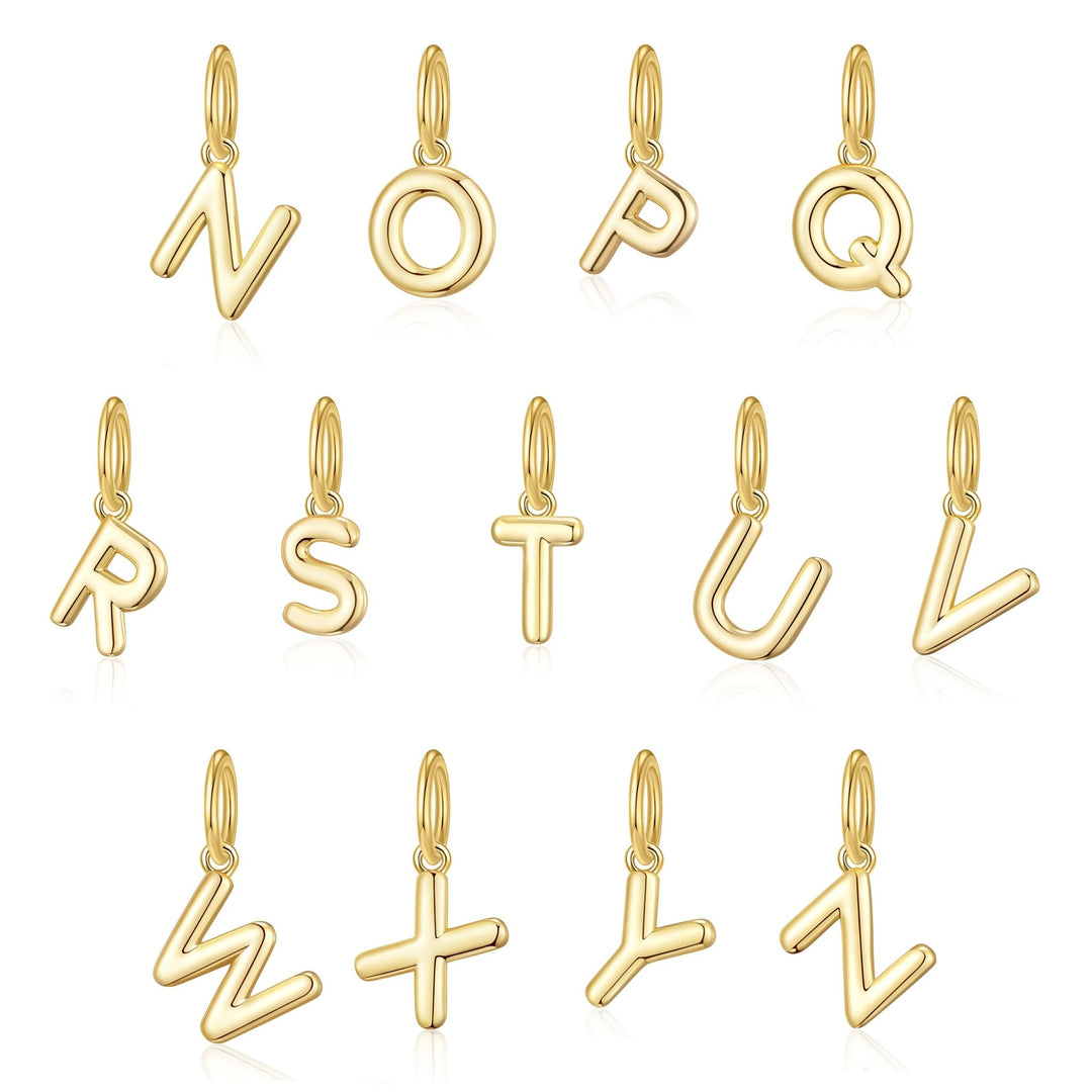 Customisable Gold Plated December (Blue Topaz) Birthstone Necklace with Choice of Initial Charms (A - Z) - Philip Jones Jewellery