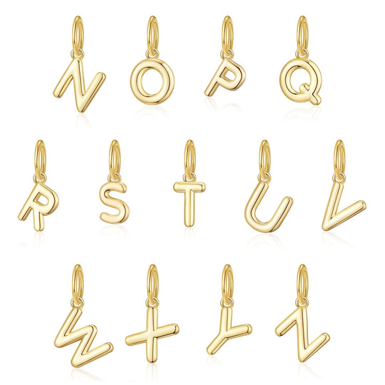 Customisable Gold Plated December (Blue Topaz) Birthstone Necklace with Choice of Initial Charms (A - Z) - Philip Jones Jewellery