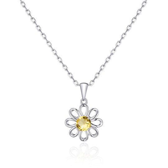 Daisy Necklace Created with Zircondia® Crystals - Philip Jones Jewellery