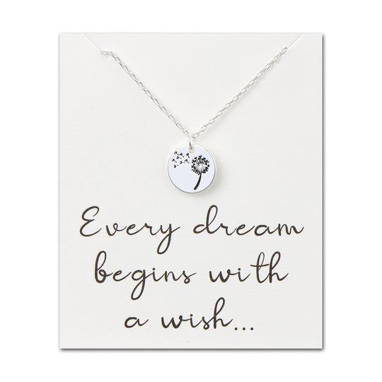 Dandelion Necklace with Quote Card - Philip Jones Jewellery