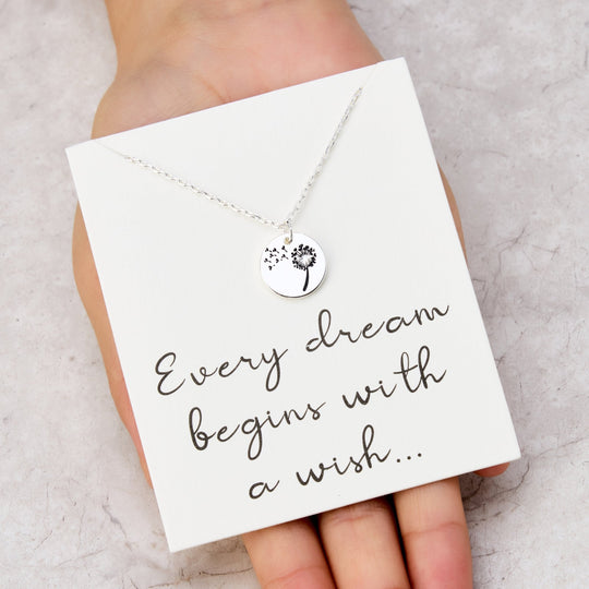 Dandelion Necklace with Quote Card - Philip Jones Jewellery
