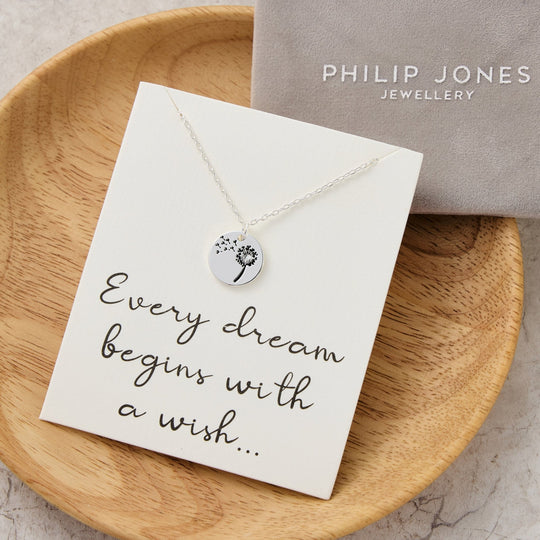 Dandelion Necklace with Quote Card - Philip Jones Jewellery