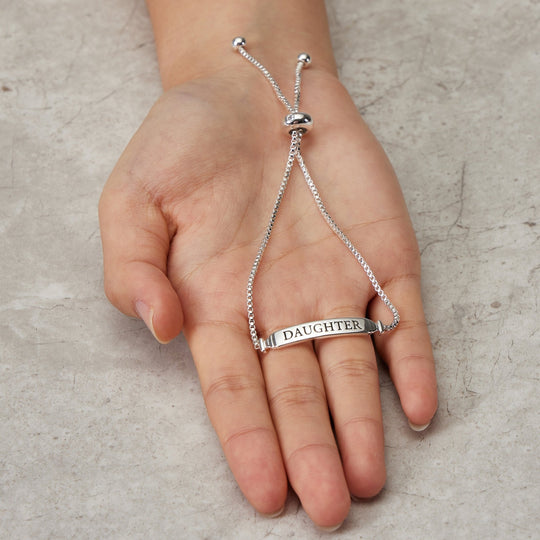 Daughter ID Friendship Bracelet Created with Zircondia® Crystals - Philip Jones Jewellery