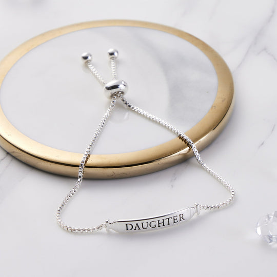 Daughter ID Friendship Bracelet Created with Zircondia® Crystals - Philip Jones Jewellery