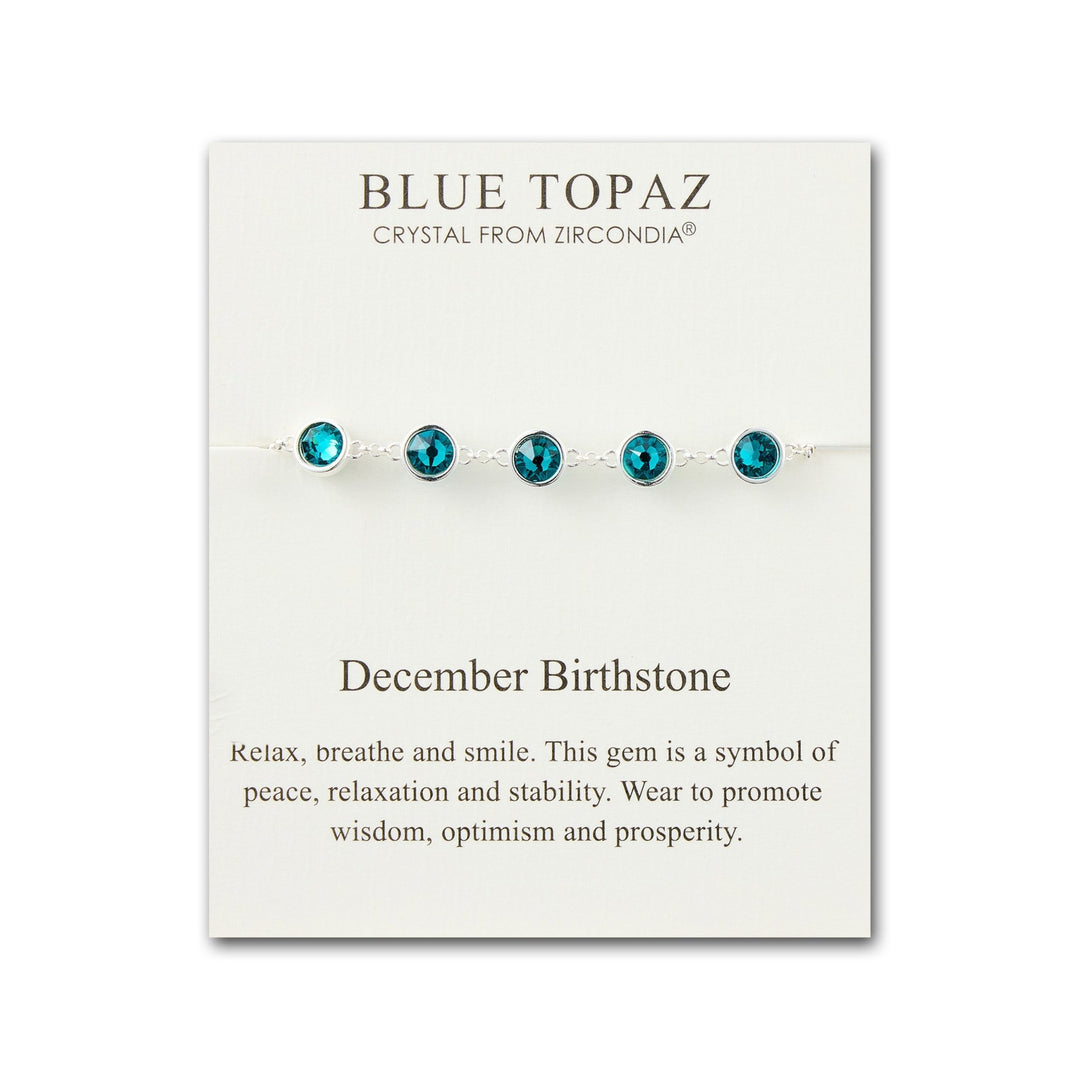 December Birthstone Bracelet Created with Blue Topaz Zircondia® Crystals - Philip Jones Jewellery