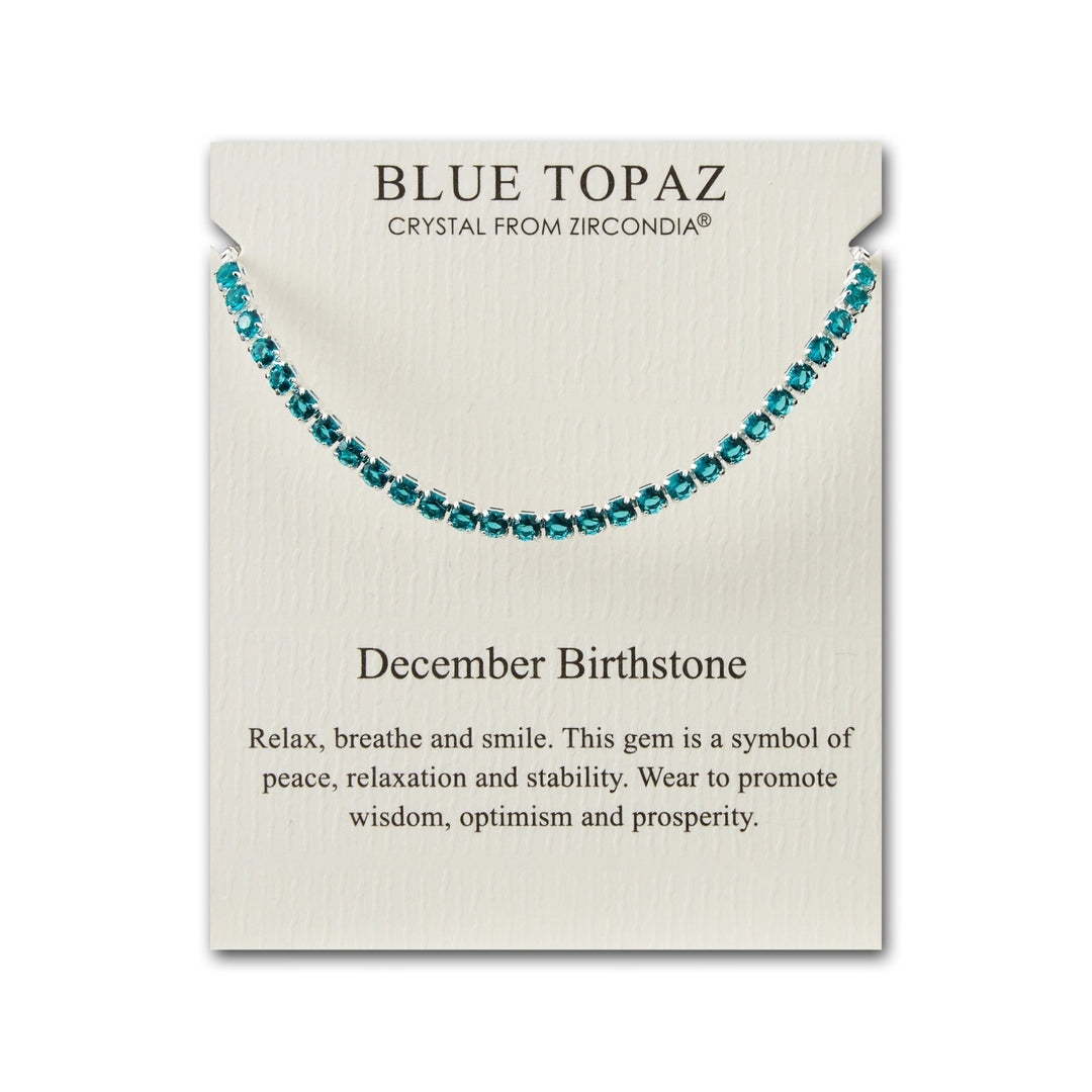 December Birthstone Friendship Bracelet with Blue Topaz Zircondia® Crystals - Philip Jones Jewellery
