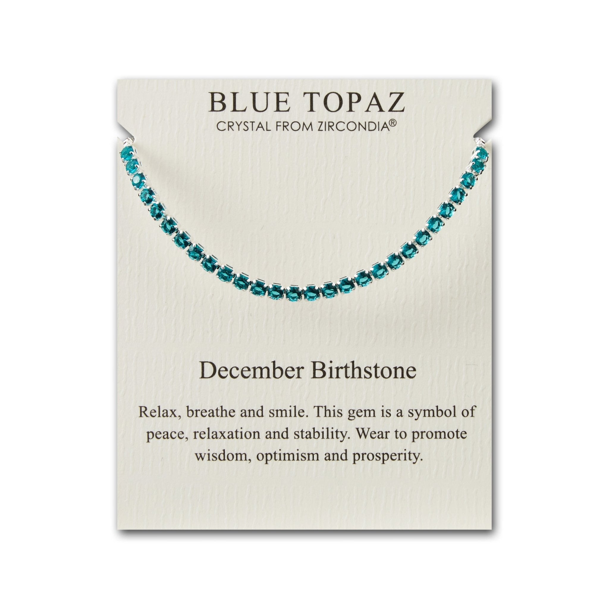 Bracciale Philip Jones Con Pietra Di Dicembre – Cristallo Blue Topaz Zircondia, Elegante, Regalo Per Nati A Dicembre