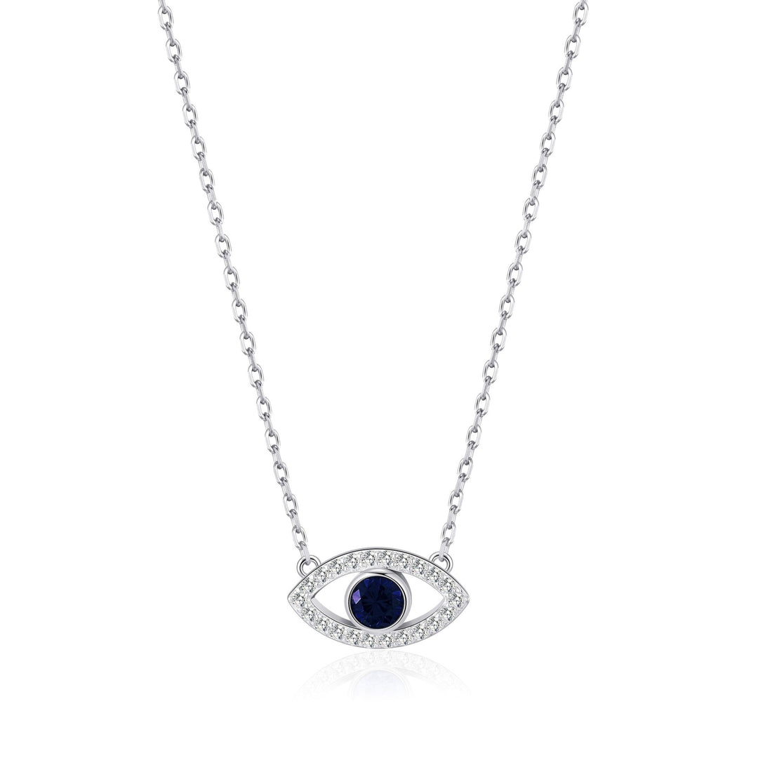 Evil Eye Necklace Created with Zircondia® Crystals - Philip Jones Jewellery