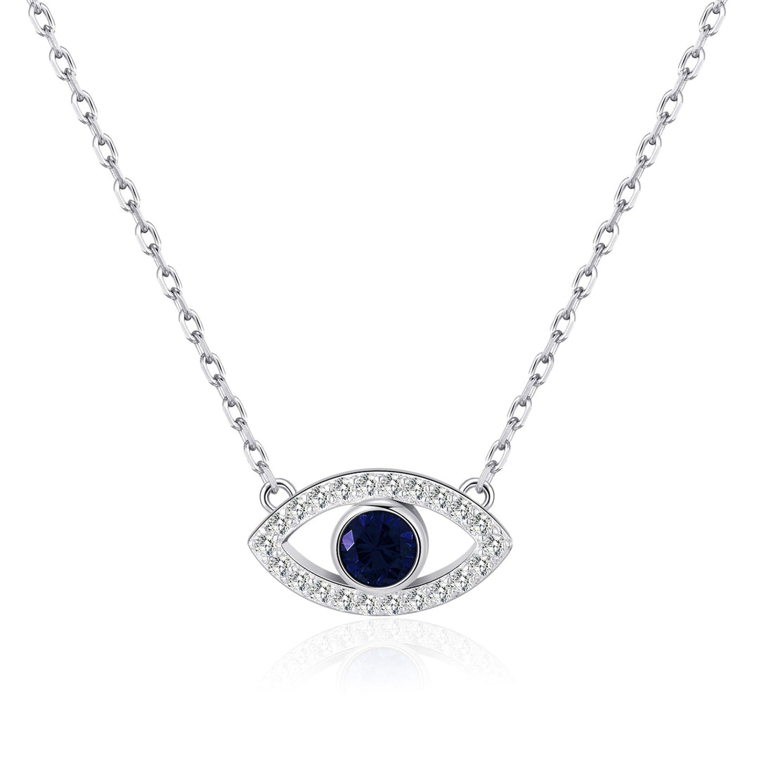 Evil Eye Necklace Created with Zircondia® Crystals - Philip Jones Jewellery