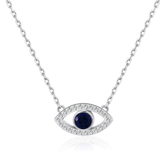 Evil Eye Necklace Created with Zircondia® Crystals - Philip Jones Jewellery