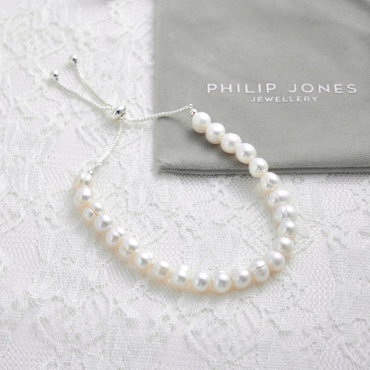 Freshwater Baroque Pearl Friendship Bridal Bracelet - Philip Jones Jewellery