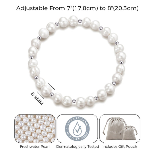 Freshwater Baroque Pearl Stretch Bracelet - Philip Jones Jewellery