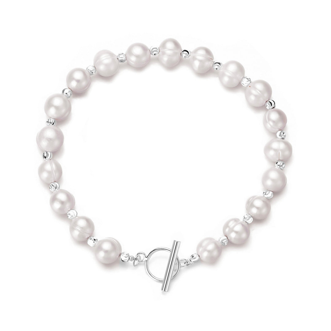 Freshwater Baroque Pearl T - Bar Bracelet - Philip Jones Jewellery