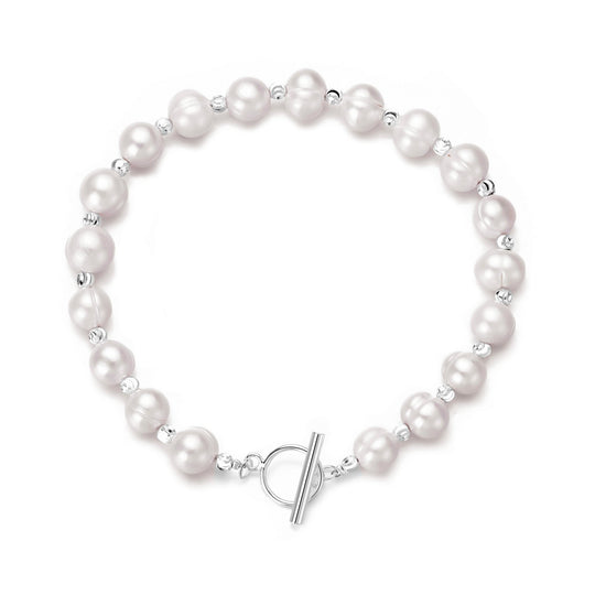 Freshwater Baroque Pearl T - Bar Bracelet - Philip Jones Jewellery