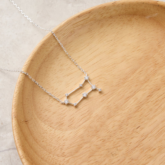 Gemini Star Sign Zodiac Constellation Necklace and Quote Card with Zircondia® Crystals - Philip Jones Jewellery
