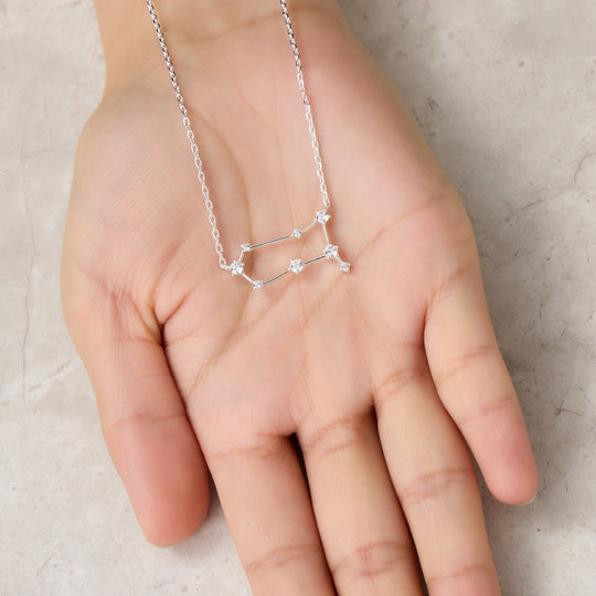 Gemini Star Sign Zodiac Constellation Necklace and Quote Card with Zircondia® Crystals - Philip Jones Jewellery