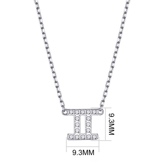 Gemini Zodiac Star Sign Necklace Created with Zircondia® Crystals - Philip Jones Jewellery