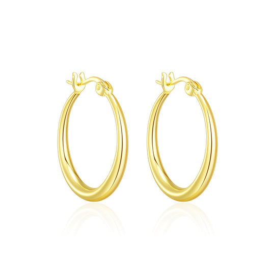 Gold Plated 20mm Hoop Earrings - Philip Jones Jewellery