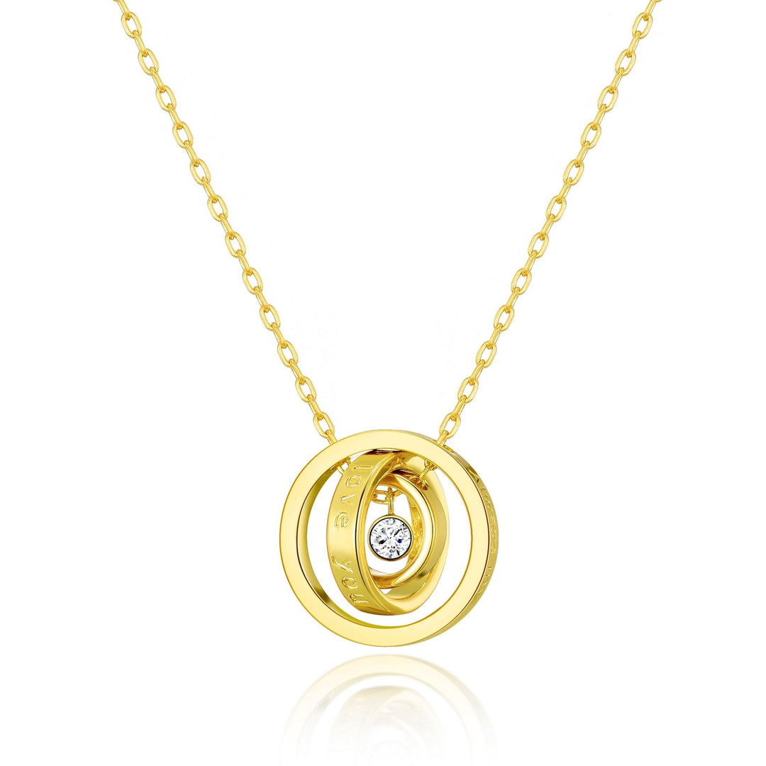 Gold Plated Always My Mother Quote Necklace Created with Zircondia® Crystals - Philip Jones Jewellery