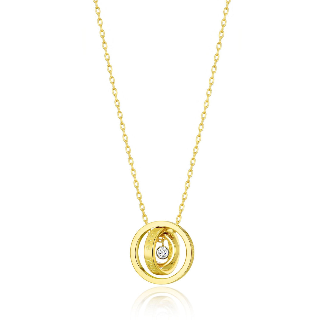 Gold Plated Always My Mother Quote Necklace Created with Zircondia® Crystals - Philip Jones Jewellery