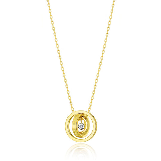 Gold Plated Always My Mother Quote Necklace Created with Zircondia® Crystals - Philip Jones Jewellery