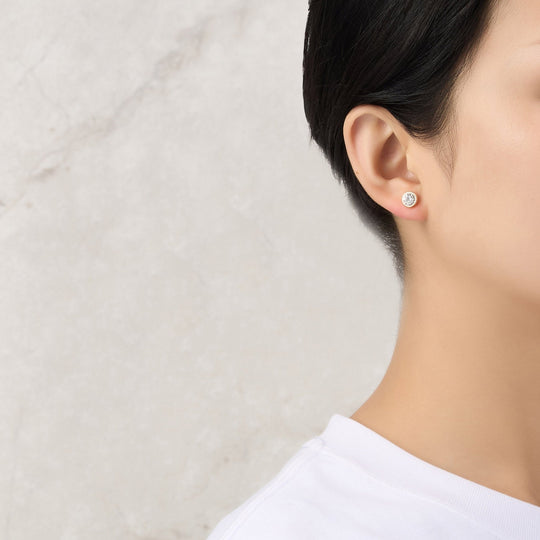 Gold Plated April (Diamond) Birthstone Necklace & Earrings Set Created with Zircondia® Crystals - Philip Jones Jewellery