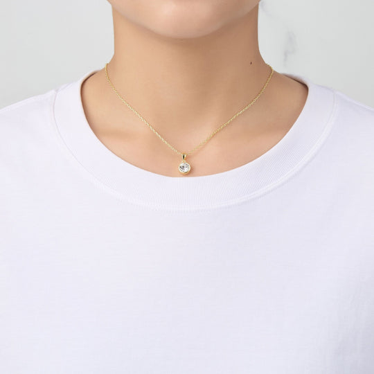 Gold Plated April (Diamond) Birthstone Necklace & Earrings Set Created with Zircondia® Crystals - Philip Jones Jewellery