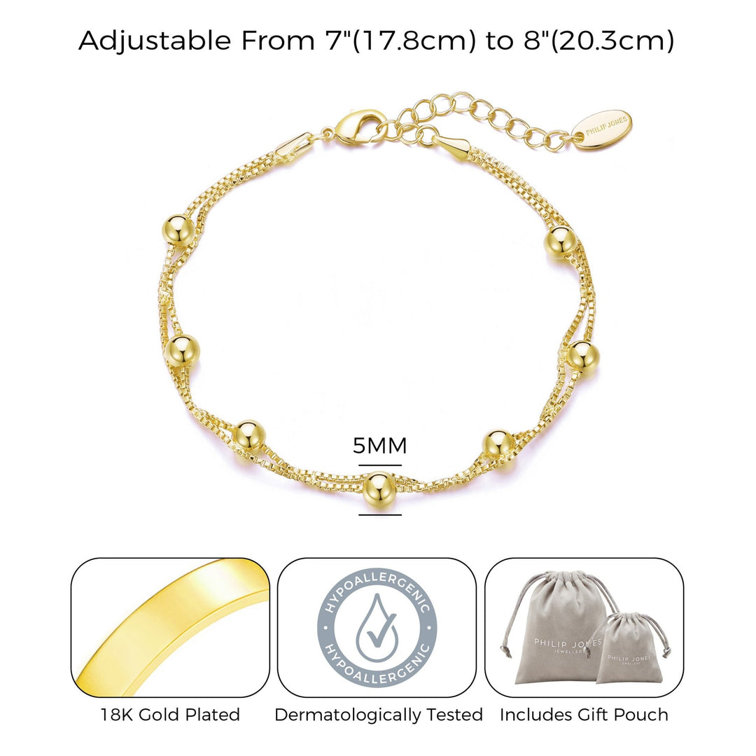 Gold Plated Ball Bracelet - Philip Jones Jewellery