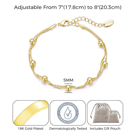 Gold Plated Ball Bracelet - Philip Jones Jewellery