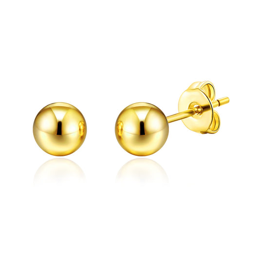 Gold Plated Ball Stud Earrings - Philip Jones Jewellery