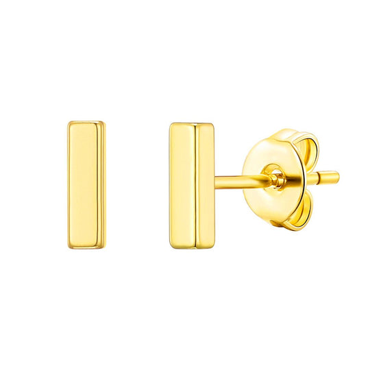 Gold Plated Bar Earrings - Philip Jones Jewellery