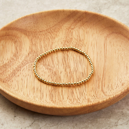 Gold Plated Beaded Stretch Bracelet - Philip Jones Jewellery