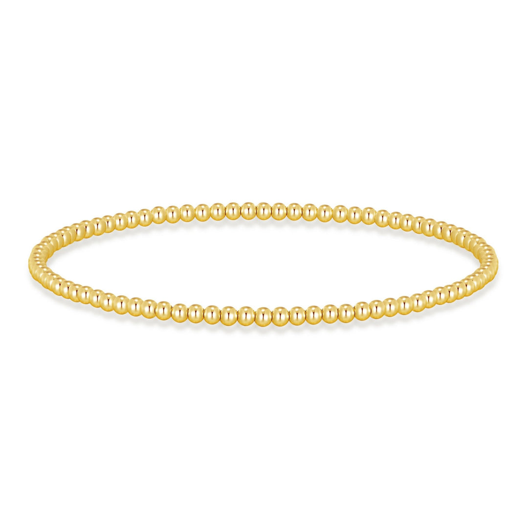 Gold Plated Beaded Stretch Bracelet - Philip Jones Jewellery
