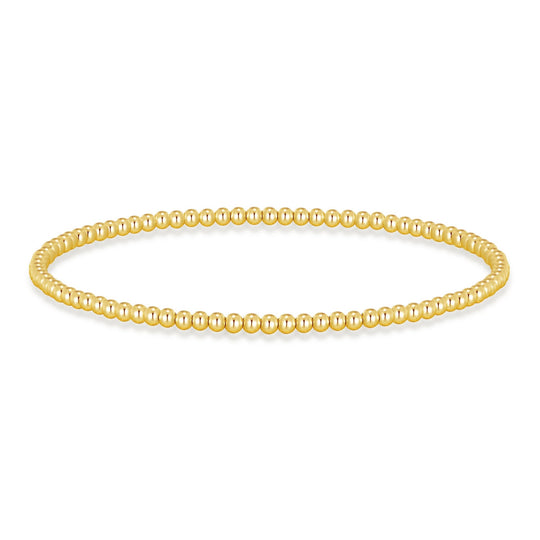 Gold Plated Beaded Stretch Bracelet - Philip Jones Jewellery