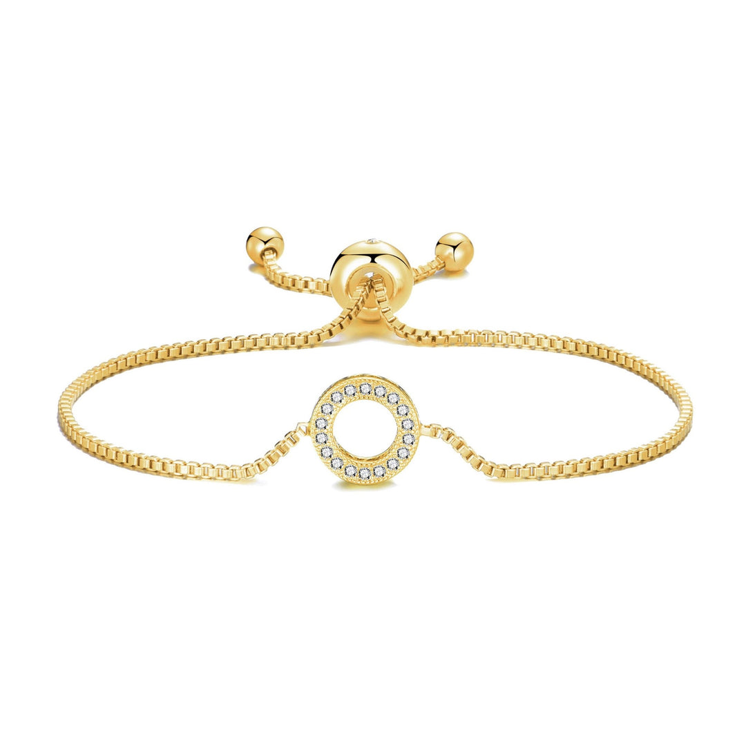 Gold Plated Circle of Life Friendship Bracelet Created with Zircondia® Crystals - Philip Jones Jewellery