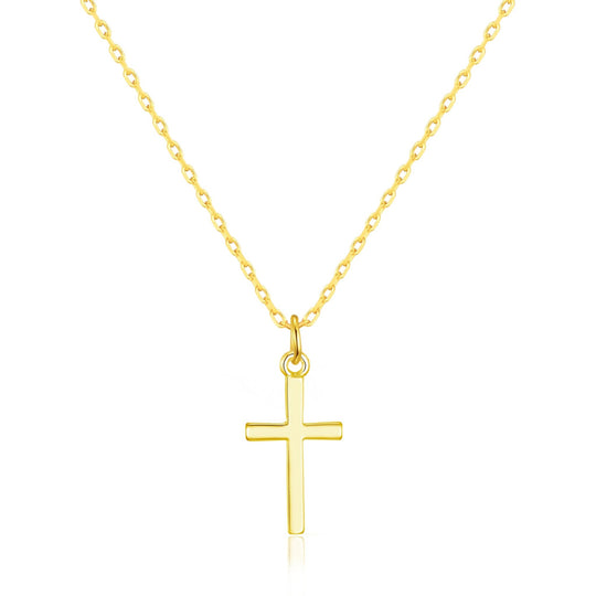 Gold Plated Cross Necklace - Philip Jones Jewellery