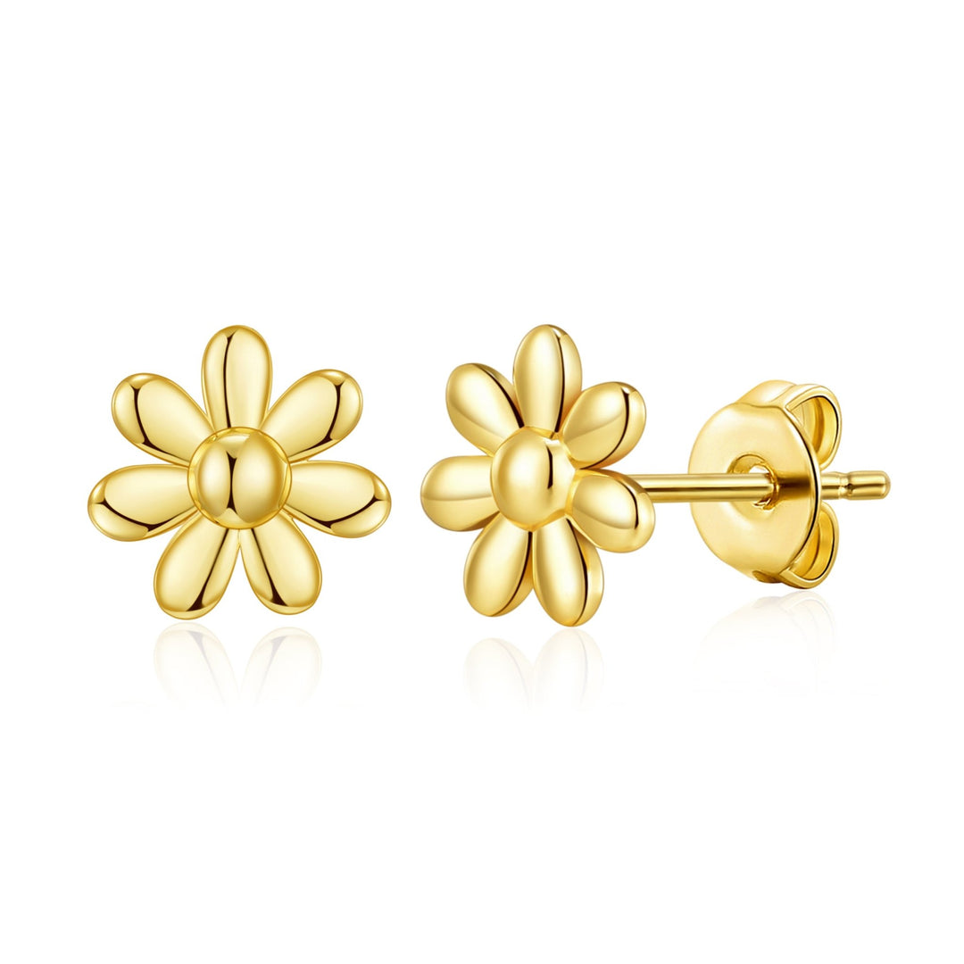 Gold Plated Daisy Earrings - Philip Jones Jewellery