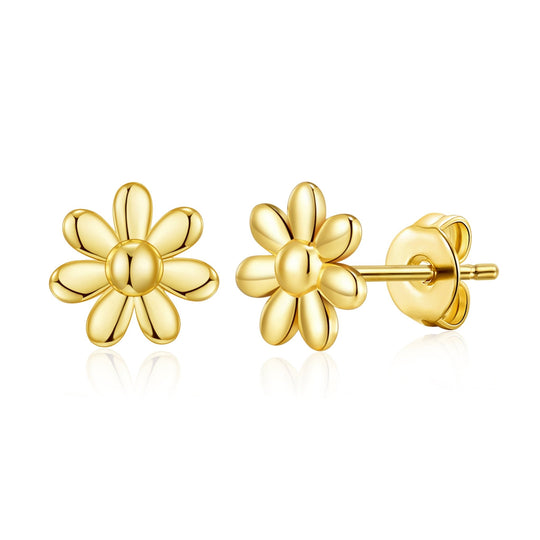 Gold Plated Daisy Earrings - Philip Jones Jewellery