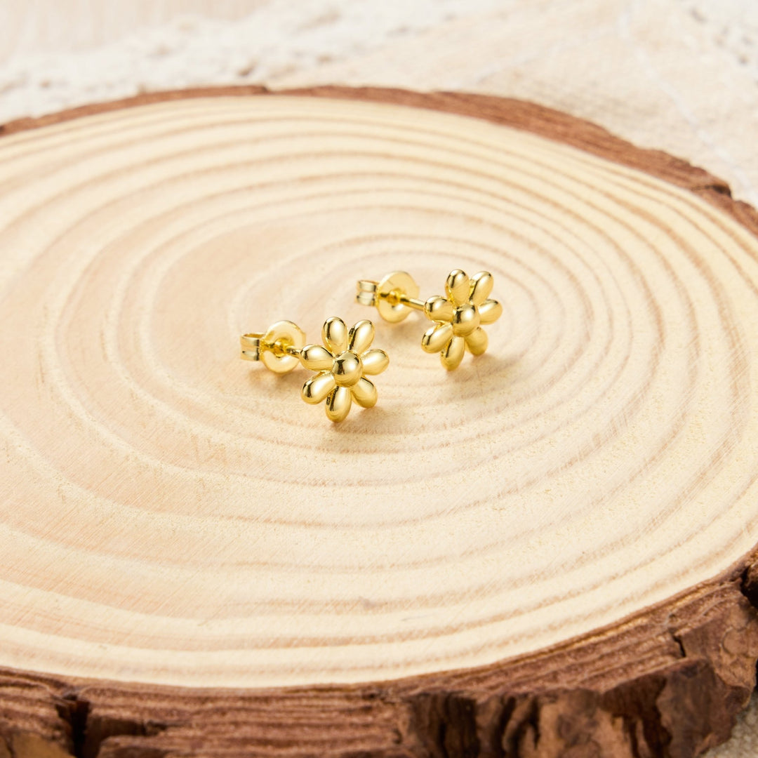 Gold Plated Daisy Earrings - Philip Jones Jewellery